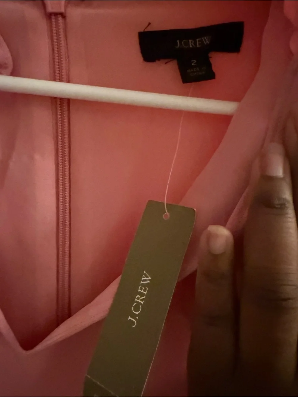 J. Crew Pink Ruffle-Collar Long Sleeve Shift Dress
